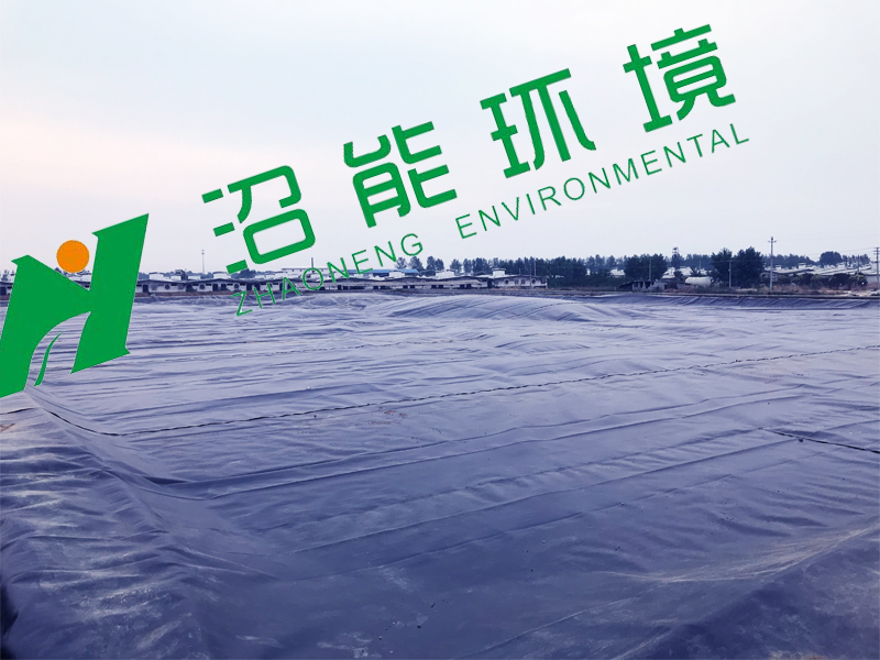 牧原股份臥龍第三分場20000立方黑膜沼氣工程黑膜沼氣池成功封頂