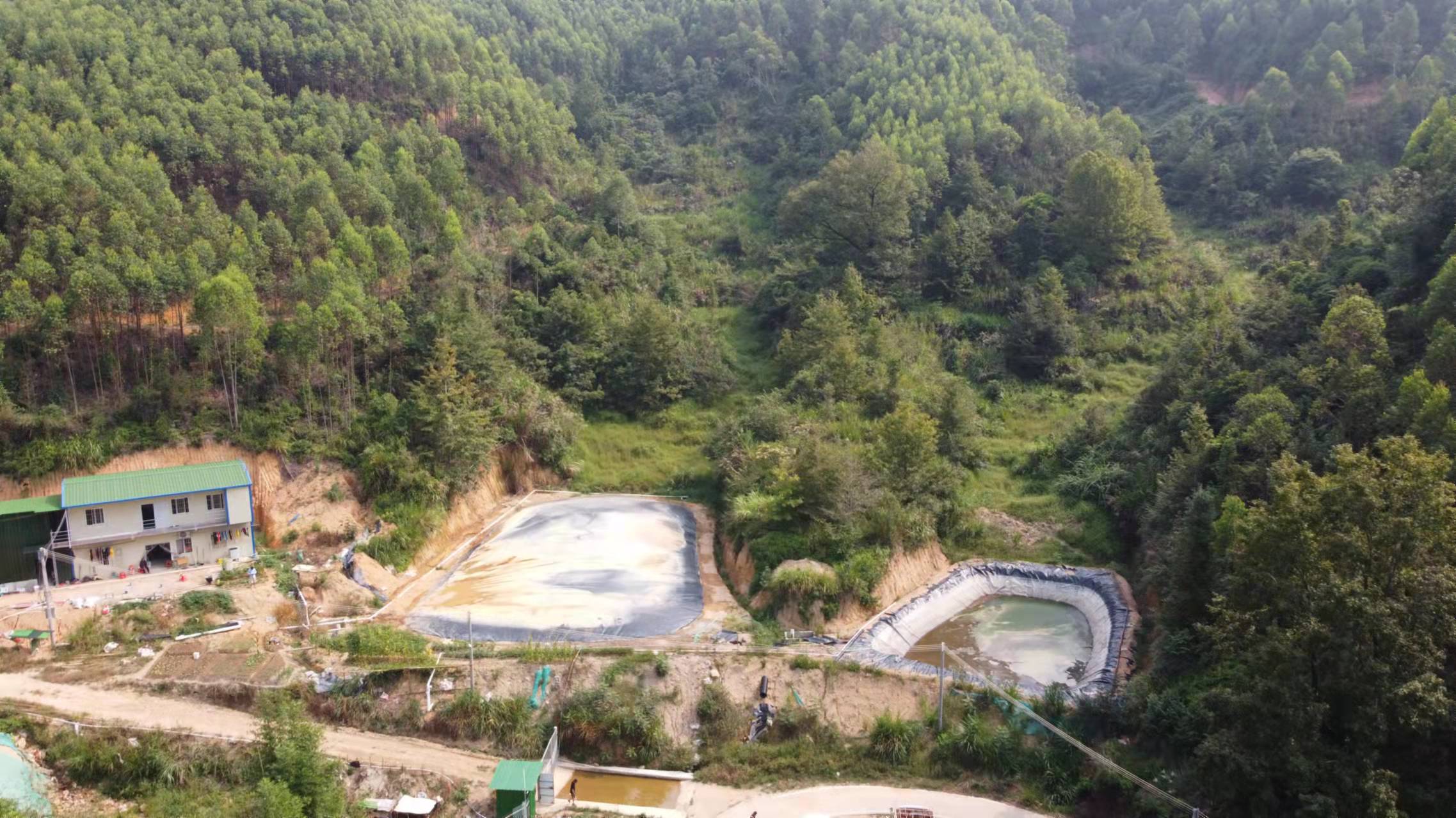 3000立方黑膜沼氣池廣東河源紫金縣敬梓黑膜沼氣工程
